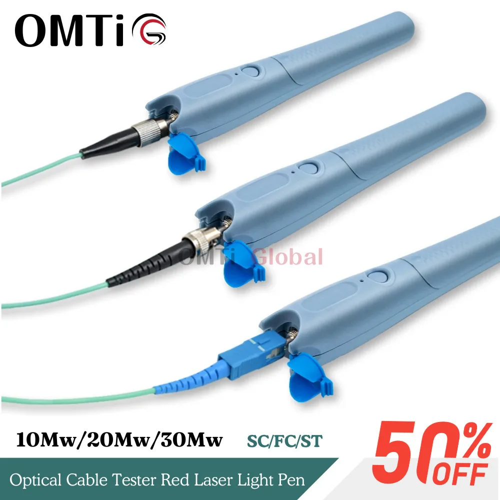 Localisateur visuel de défauts OMTiG, testeur de câble optique VFL, stylo à lumière laser rouge, type SC, David, ST, fibre optique, 10Mw, 20Mw, 30Mw