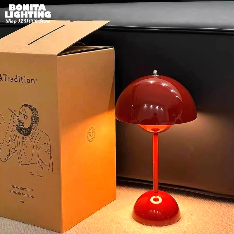

Modern Fashion Mushroom Table Lamp Bedside Computer Table Modern Decor Lighting Creative Flower Pot Desktop Lamp, Big Size