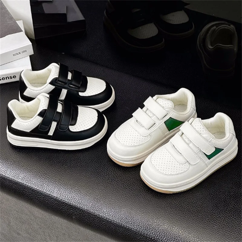 2024 New Spring Children Shoes For Boys Leather Breathable Kids Sneakers Non-slip Fashion Toddler Girls Shoes EU 22-30