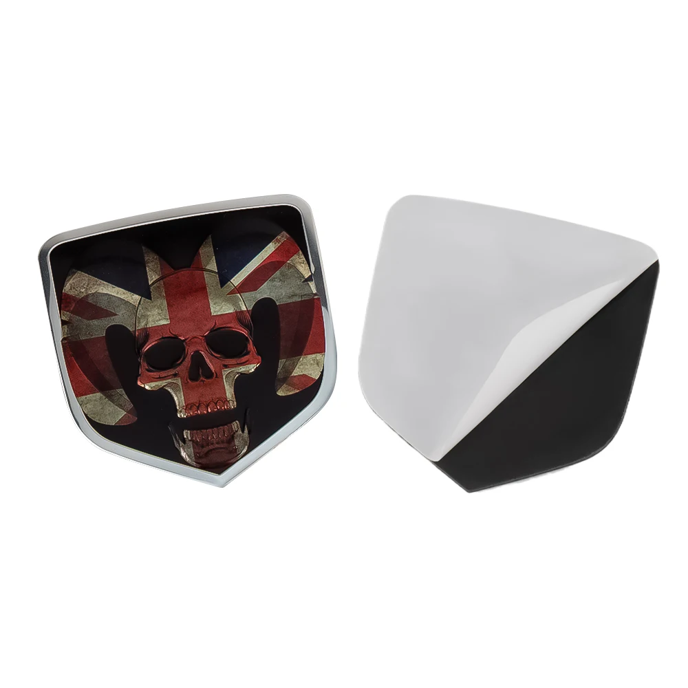 3D Skull Fnational Flag Car Metal Styling Badge Sticker Accessories For Dodge Durango Caliber Dakota Neon SRT SXT Nitro Avenger view 5