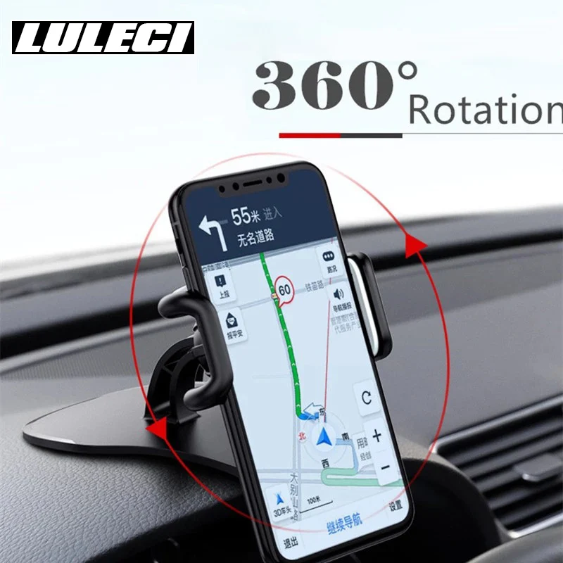 

LULECI Car Phone Holder Universal Dashboard Easy Clip Mount GPS Display Bracket Car Mobile Phone Support for IPhone Samsung