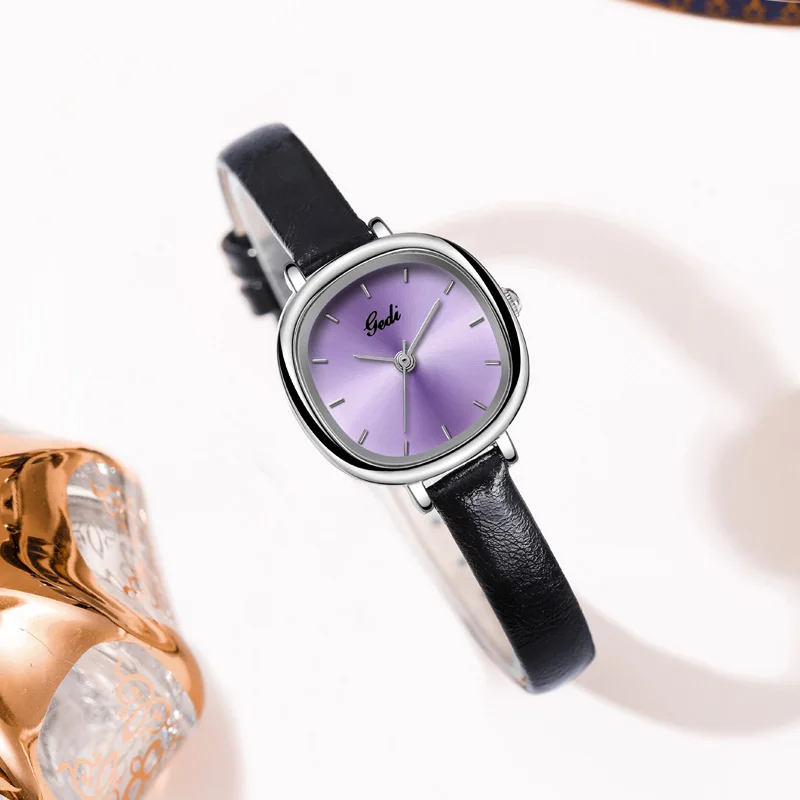 Korean simple small plate women's watch niche leather belt student exam watch quartz waterproof ladies watch