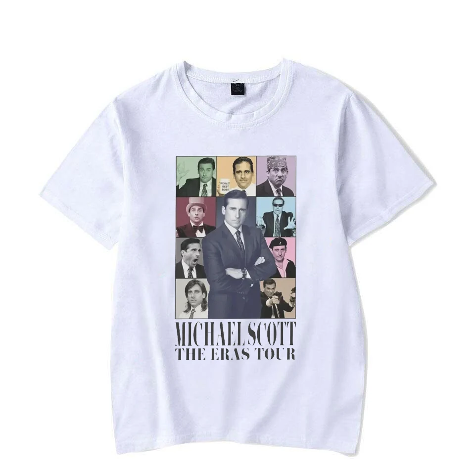 

Michael Scott The Eras Tour Men's Women's Office T-Shirts Funny T-Shirts Short Sleeve Round Neck T-Shirt Oversize Couple's Tops