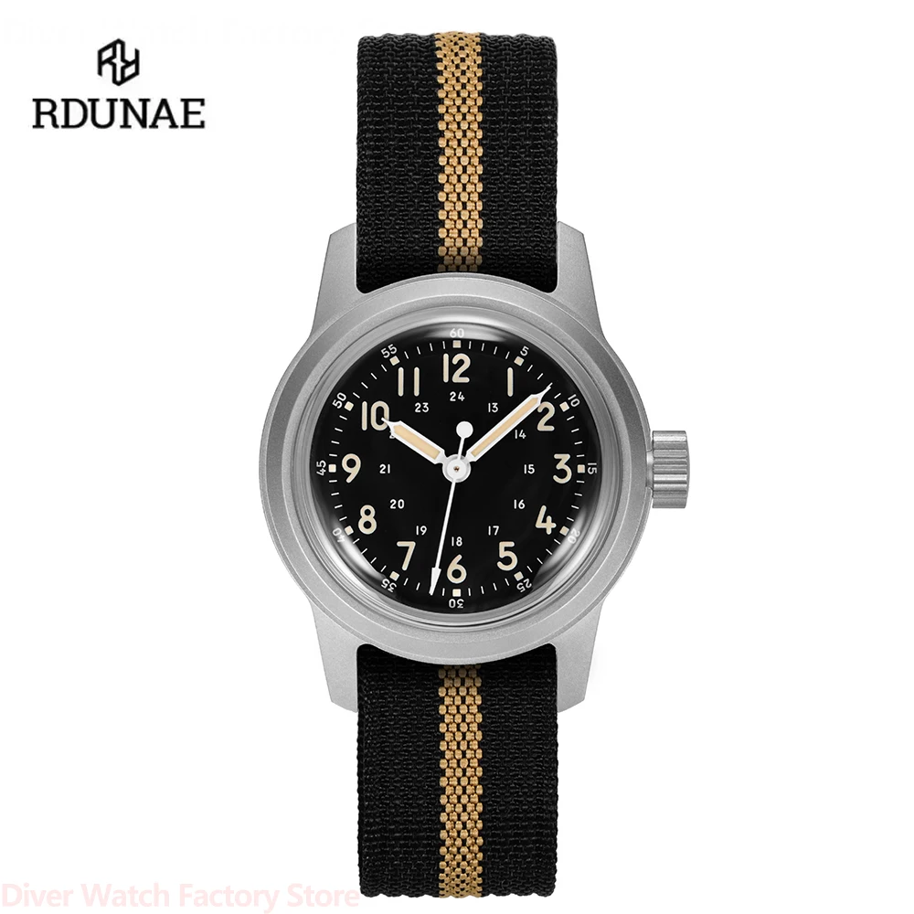 RDUNAE RA05 Retro Military Watch 316L Stainless Steel K1 Mineral Glass Luminous Personality Sports Quartz Men Pilot Watch