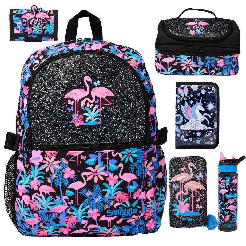 

Australia Smiggle Large Capacity Flamingo Backpack For Girls Outdoor Travel Primary And Middle School Students Bag