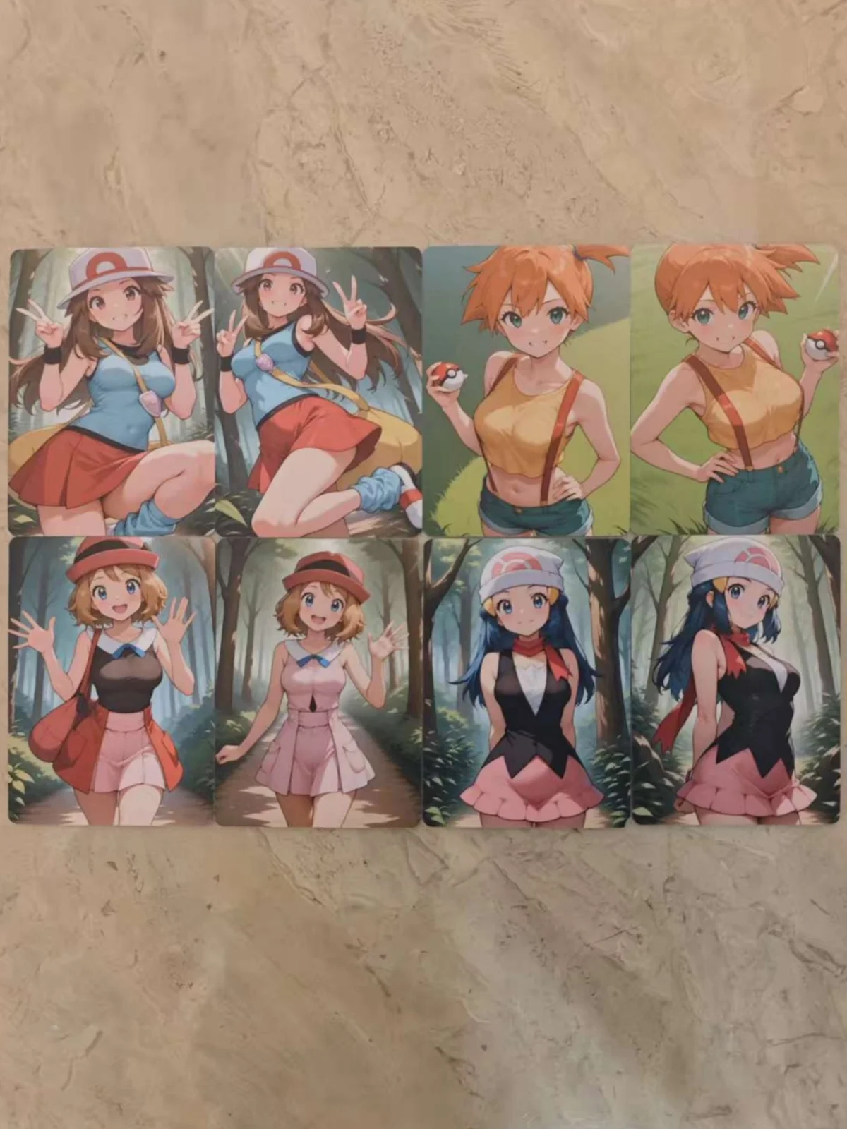 8-teiliges Set Trainer-Karten Schöne Mädchen Pocket Monster Misty Serena Dawn Leaf DIY PTCG Animation Sammelkarten – Detail 4