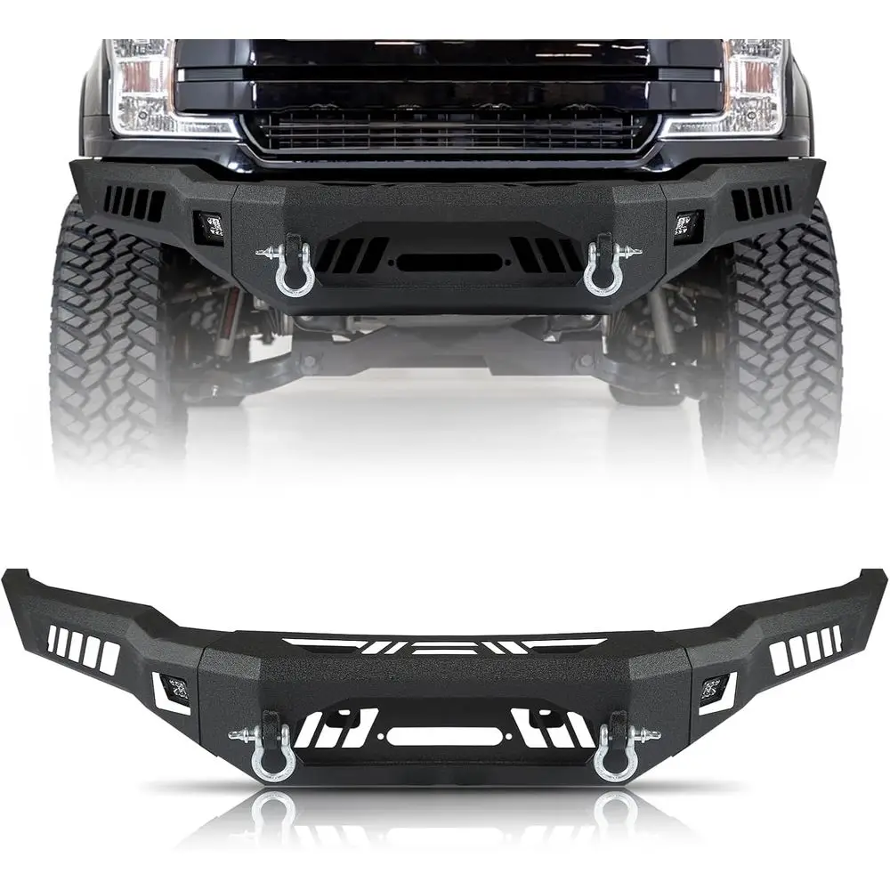 

Внедорожный передний бампер подходит для Ford F150 2018 2019 2020 (в комплект входит Raptor) из углеродистой стали с пластиной, 2 D-образными кольцами и креплениями скоб