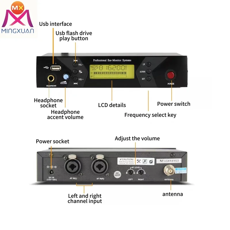 Mikrofone Performance Kopfhörer Ohrsystem Studio Professional Stereo Wireless