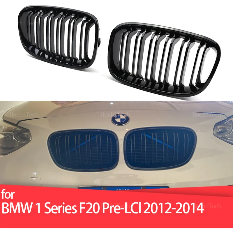 Front Kidney Grille for BMW 1 Series F20 F21 Pre-LCI 2011-2015 Car Replacement Racing Grille Gloss Black