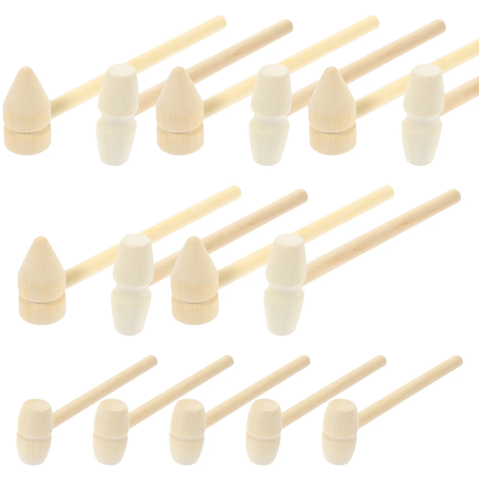 15 قطعة المطارق الخشبية الصغيرة آمنة مصقول الاطفال المطرقة مجموعة التعليمية اليد التنسيق العين المطرقة لعبة للأطفال الصغار