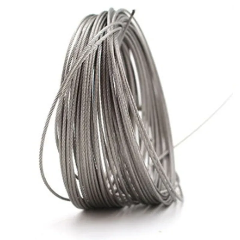 1/10M 304 Stainless Steel Soft Thin Wire Rope Clothes Drying Ropes 7*19 Hanger Fishing Lifting Cable Rustproof Diameter 1.5-10mm