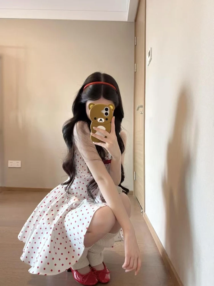 Sweet Bow Doll Collar One Piece Dress Women Spring Summer Elegant Party Short Dresses Korea Chic Designer Yellow Vest Dress 2025