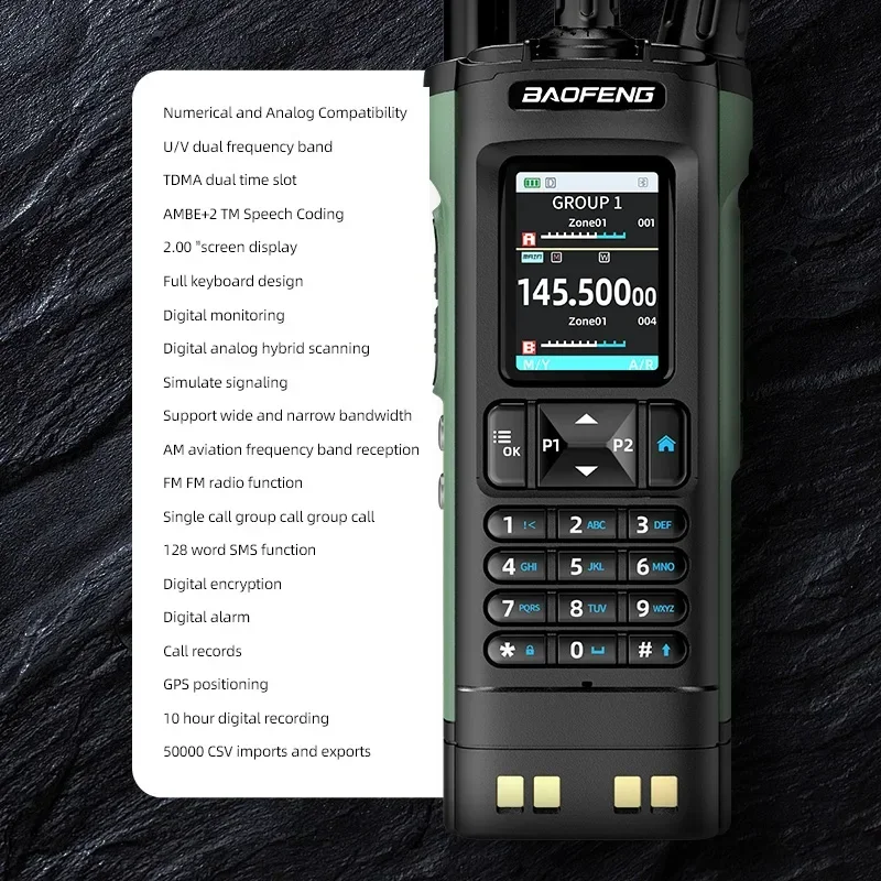 BAOFENG DM32 Walkie Talkie DMR GPS 10W   Programming Multi Band Wireless Copy Frequency Type-C UV32 Ham 2 Way Ra