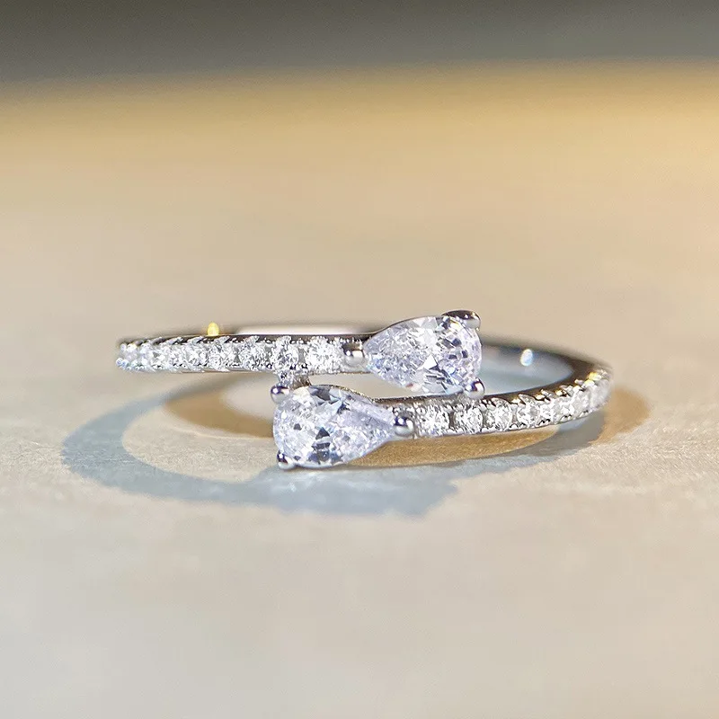 925 Sterling Silver Bright Zirconia Finger Ring Female Accessories for Engagement Ceremony Fashion Dainty Chic Wedding Jewelry - view 3