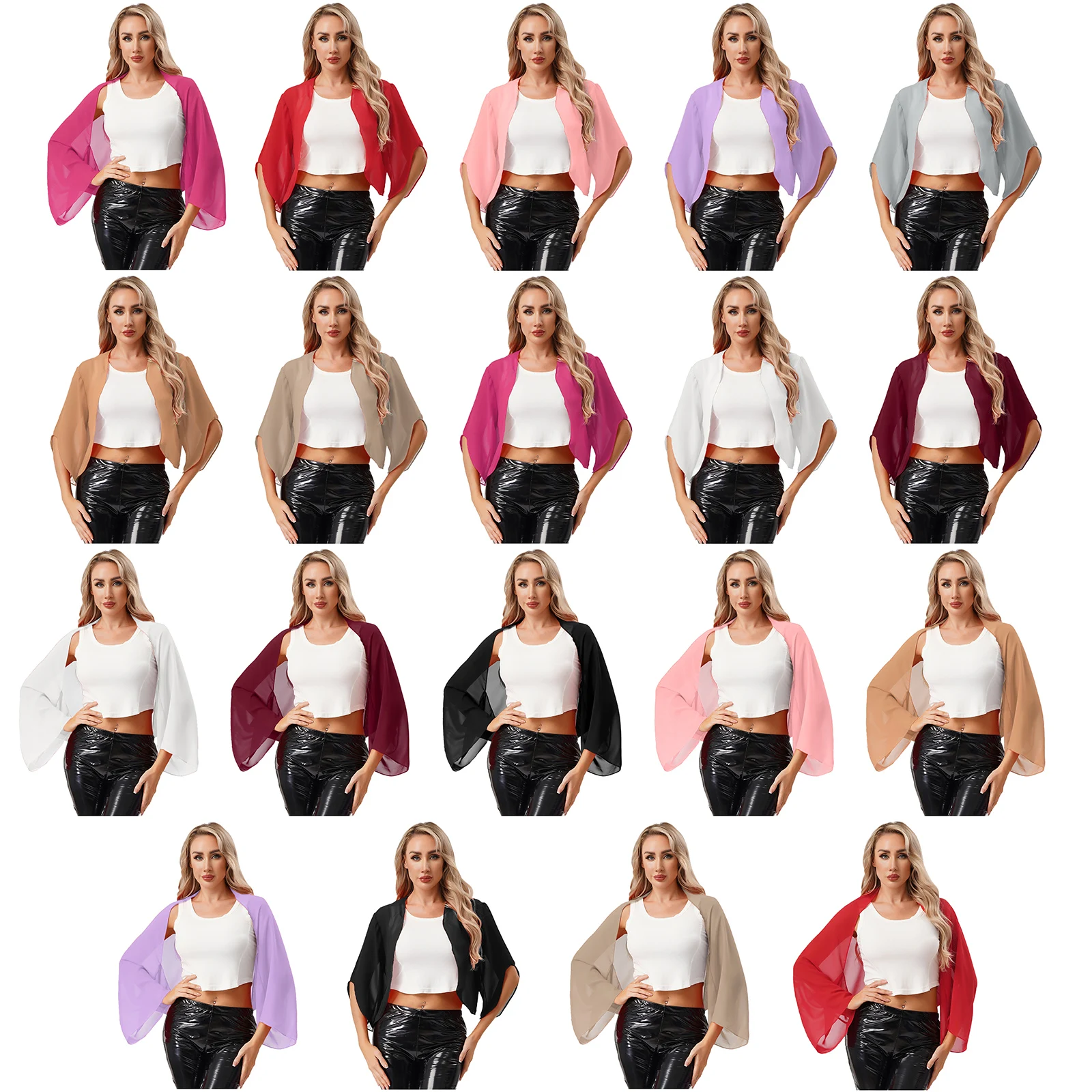 Elegant Women Open Front Shawl Wraps Cover Up Chiffon Thin Coat for Formal Evening Party Wedding Bridesmaid Dress Accessries