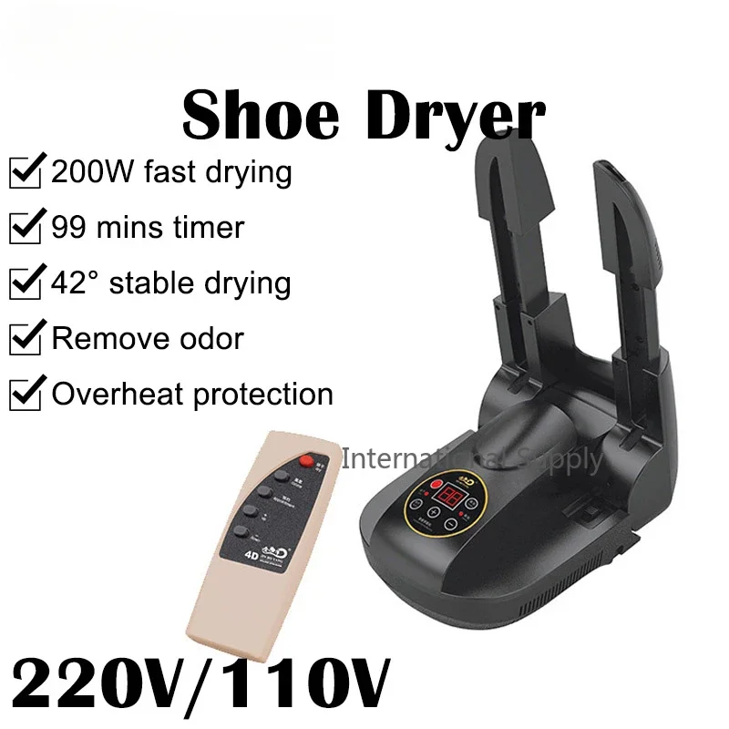 220V/110V Timed Shoe Dryer Deodorant Retractable Shoe Dryer Fast Dryer Heater Deodorizer Dehumidifier Device Foot Warmer Heater