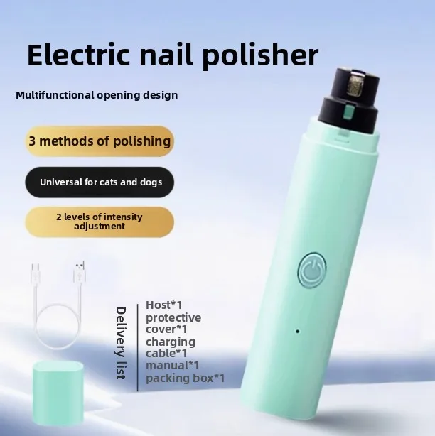 Elektrischer Hundenagelschleifer, leise, wiederaufladbar über USB, Nagelknipser für Katzenpfoten, Pflege-Trimmer-Werkzeug, sicher für kleine Tiere