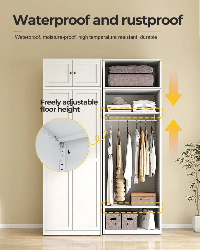 2-خزانة ملابس فولاذية بباب متأرجح للمكتب وغرفة النوم، خزانة ملابس معدنية لتخزين ألميرا، أثاث مدرسي #3