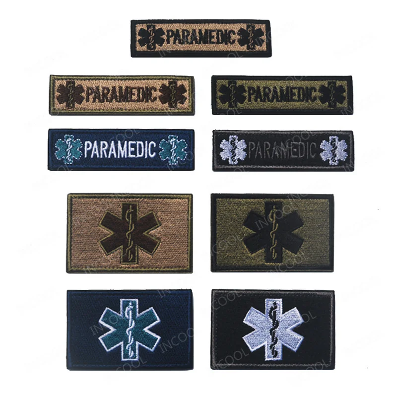 Paramedic EMT EMS Emergency Rescue Patch MED Medic Medical Blue Patches Chevron Strip Armband Shoulder Appliqued