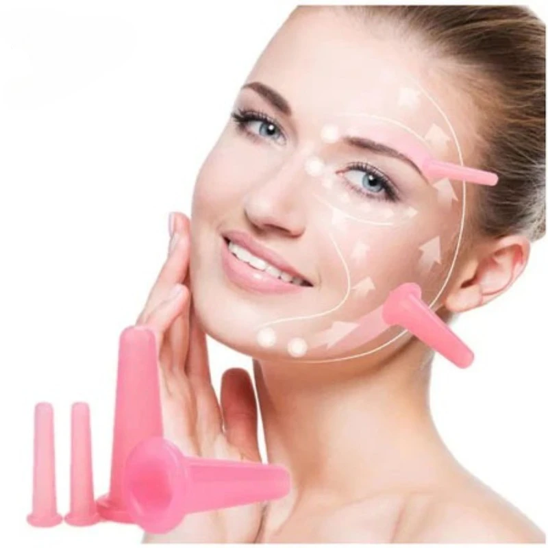 

4pcs Silicone Vacuum Cupping Cans for Face Neck Massage Anti Cellulite Suction Cup