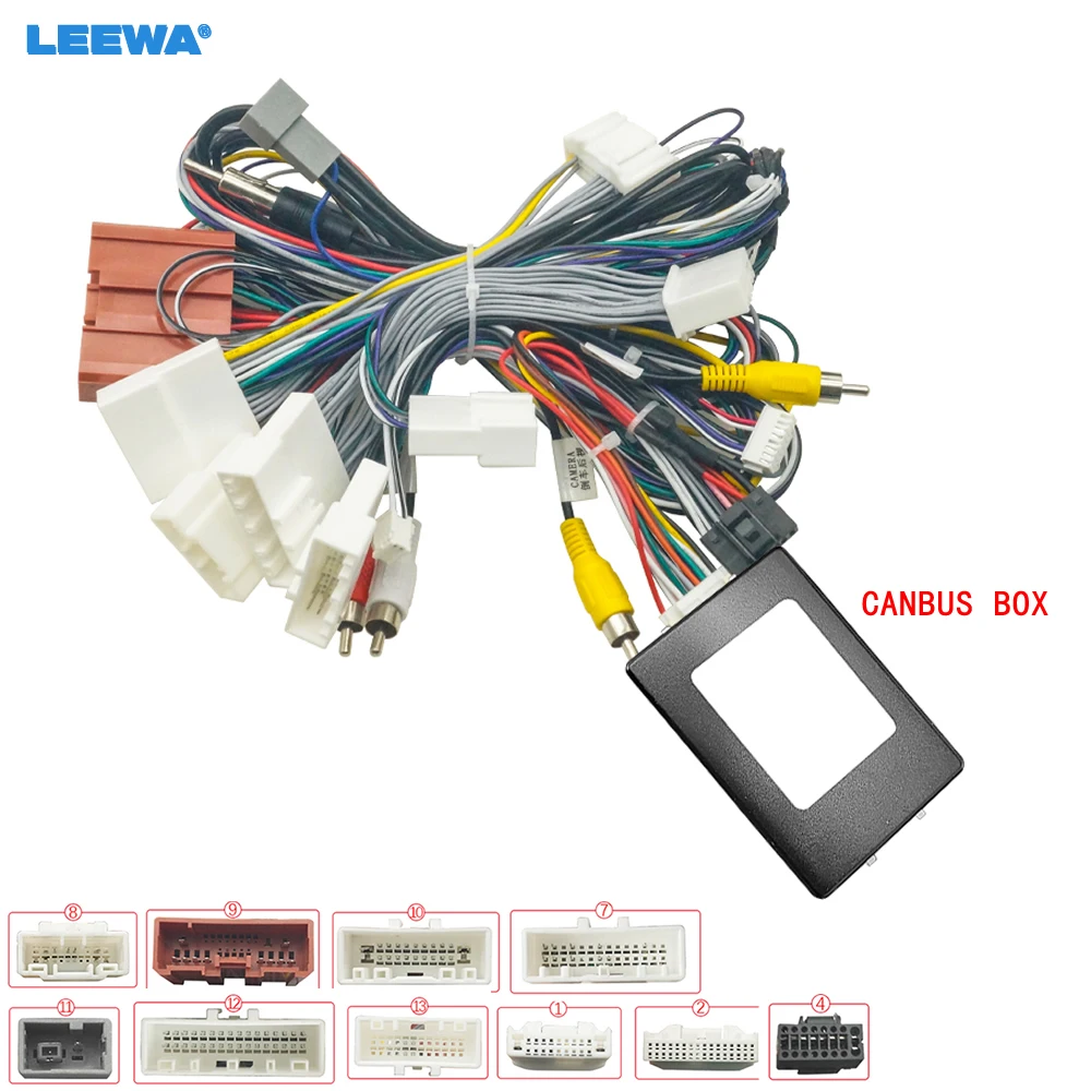 

LEEWA Car Audio 16pin Wiring Harness Wire cable with Cabus Box For Mazda Atenza/CX-4/Axela/CX-5 Stereo Installation Wire Adapter