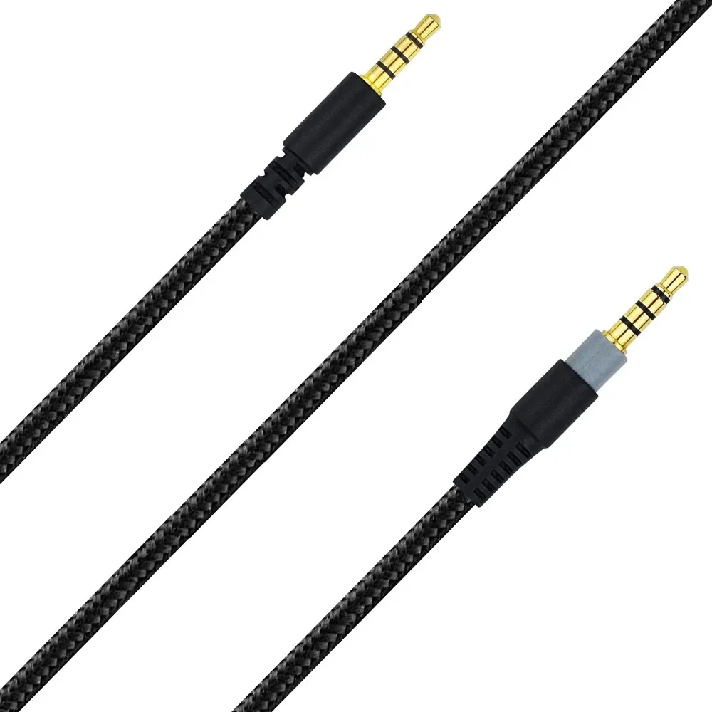 Cable de extensión auxiliar trenzado de nailon de repuesto de 3,5mm para auriculares de juego JVC GG-01 GG-01W