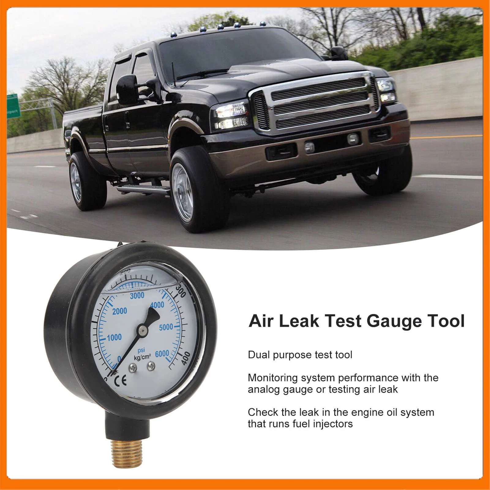 

Air Leak Test Tool Kit for Hpop Test Tool Oil System IPR Air Test Tool High Pressure Resistant with Gauge for Ford 6.0L 7.3L