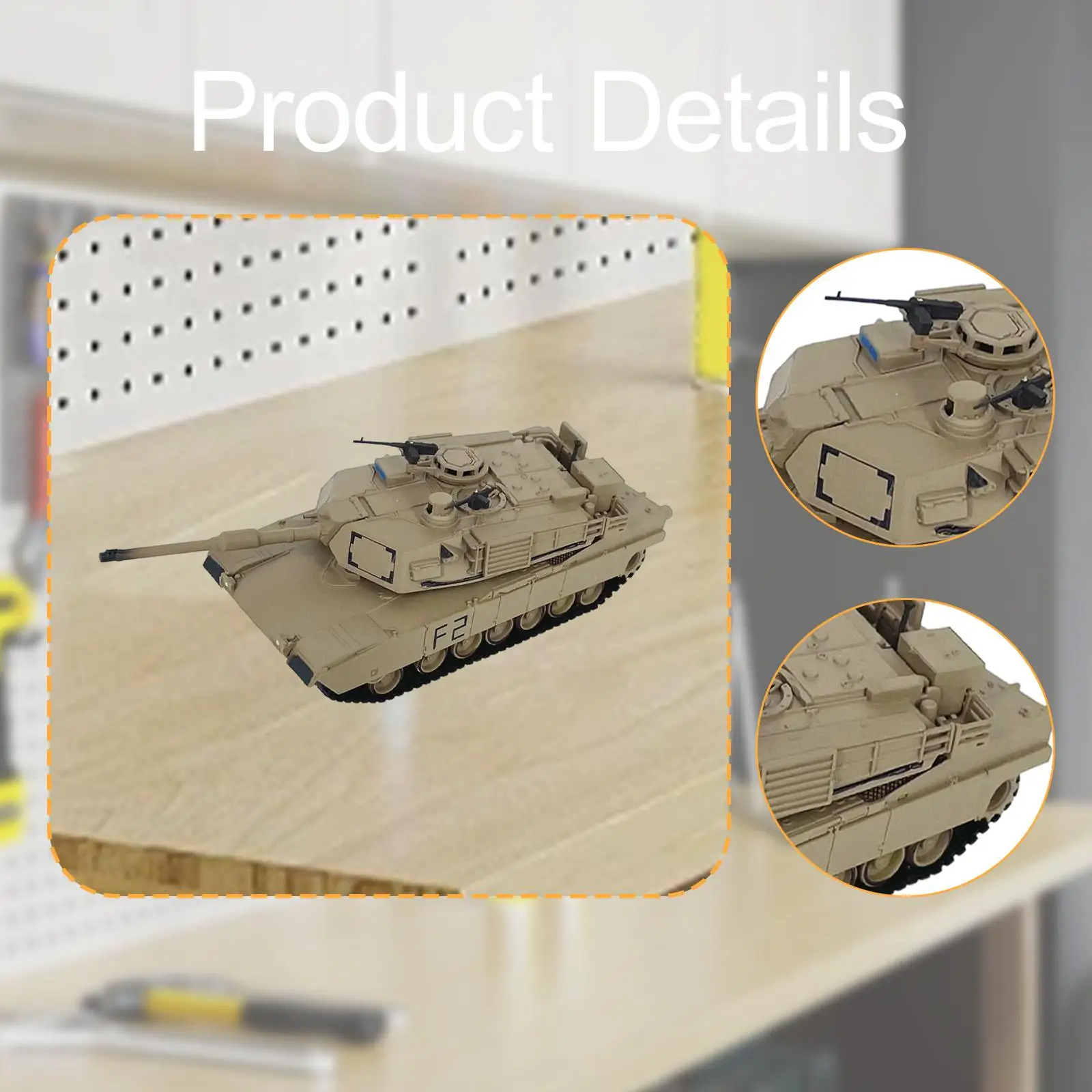 1:72 Scale Tank Model Collections Simulation Kids Toy Ornament Desk Decor Wheeled Vehicle Toy for Kids Children Gifts - view 5