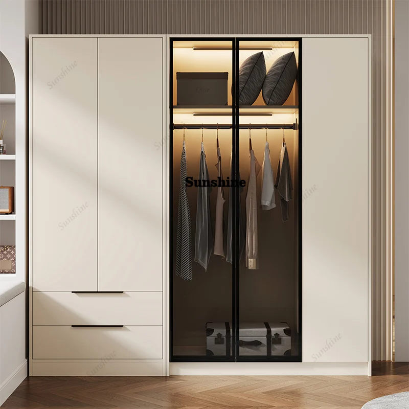 Men Aesthetic Luxury Wardrobes Tall Wood Nordic White Bedroom Wardrobes Storage Armoire Armario Armable De Ropa Furniture Home
