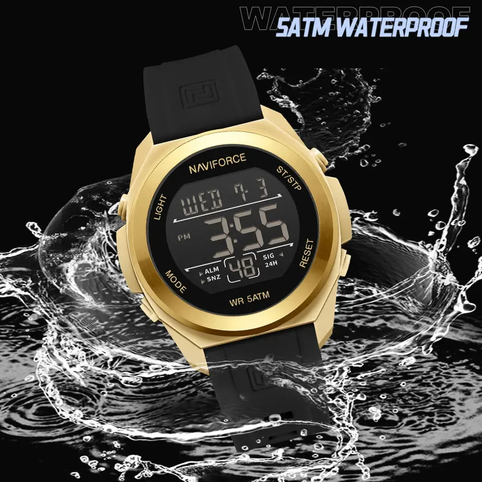 NAVIFORCE Men\'s Sports Watch 50M Waterproof Military Display Clock Man Watches Modern Digital Luxury Fashion Clock Reloj Hombre