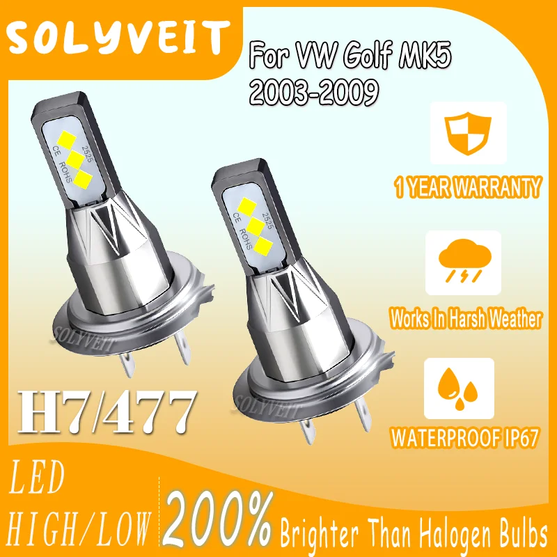 

Simple Installation Safe Night Journeys Shockproof Design H7 LED Headlight For VW Golf MK5 2003 2004 2005 2006 2007 2008 2009