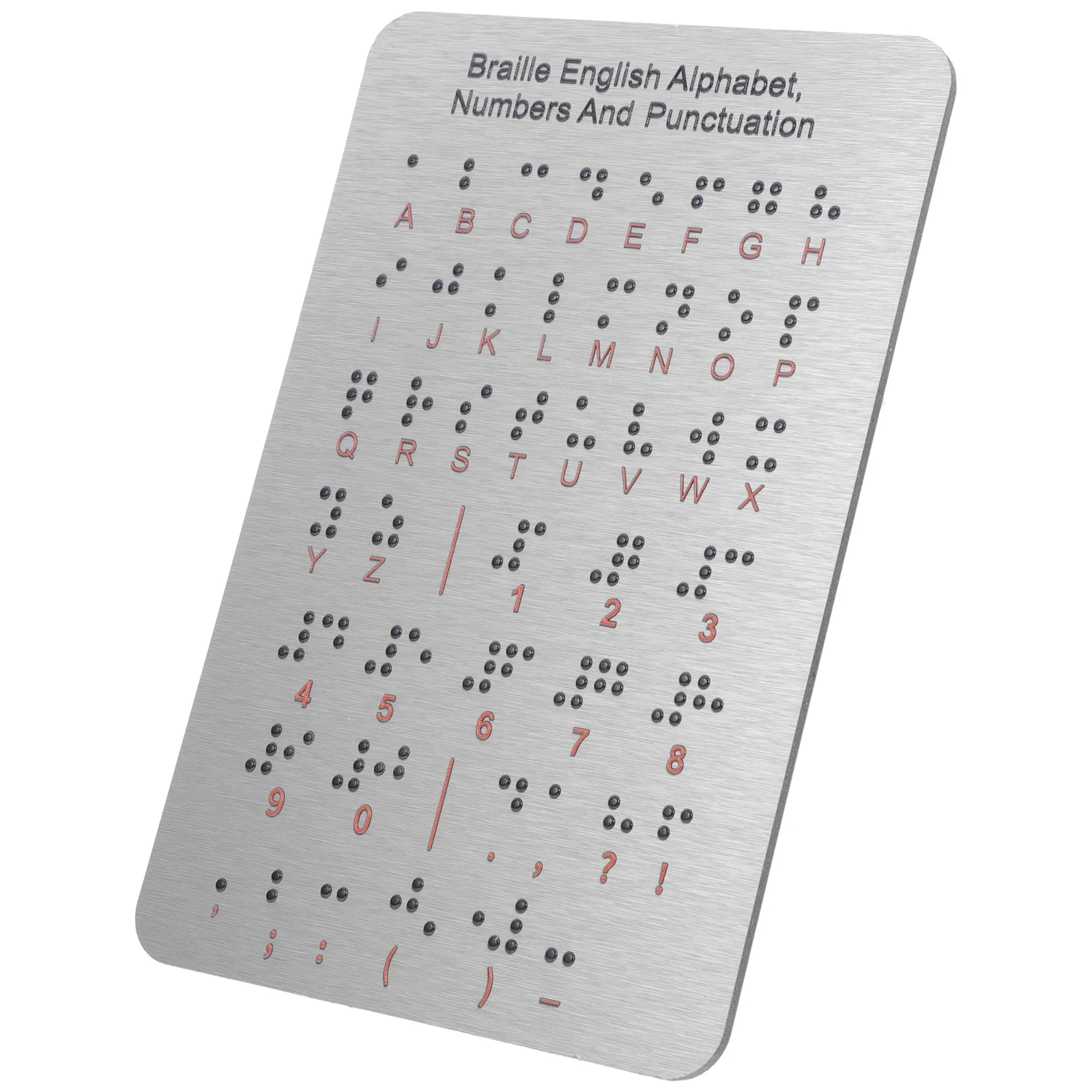 Braille Learning Aids Letter Boards Blind People Essential Number Supplies Books Metal Teaching