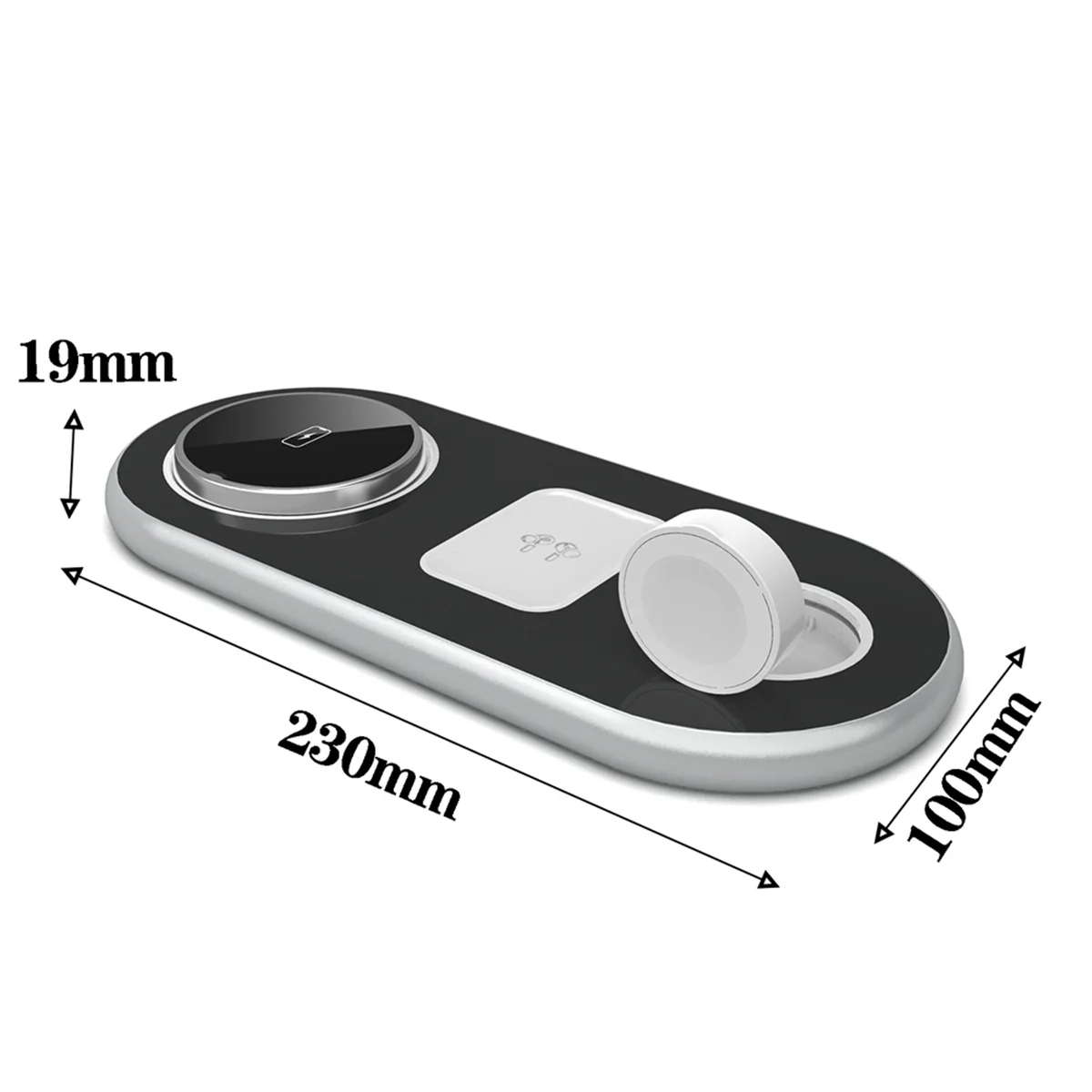 3-In-1 Wireless Charger Magnetic Charger Stand Foldable Charger Pad for Watch Mobile Phone and Headphone Charging Bay