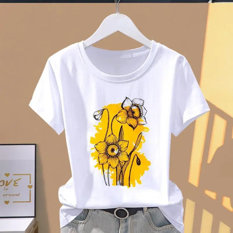 Modal Dames Print Fashion Casual Explosieve Luipaardprint Trend T-shirt met korte mouwen Oversized T-shirt Oversized T-shirt Tops