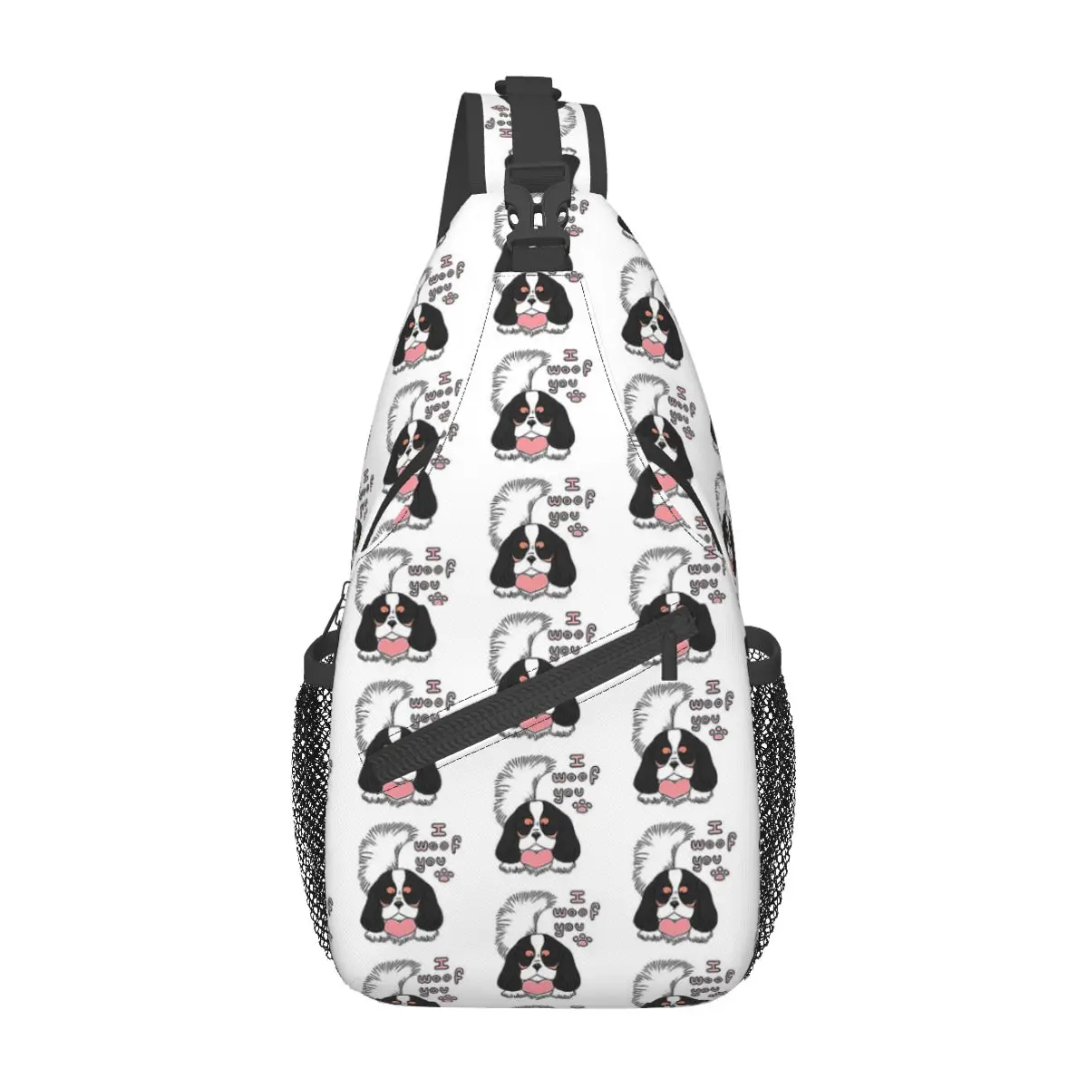 Peito Crossbody Sling Bag, Mochila de Ombro, Outdoor Sports Daypacks, Cão, Casual Bolsas, Cavalier King, William, Spaniel