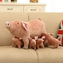 Simulated Animal Pig Piggy Porket Minipig Family Farm Pet Musk Hog Pillow Cushion Plush Toy Stuffed Doll Boy Girl Friend Gift
