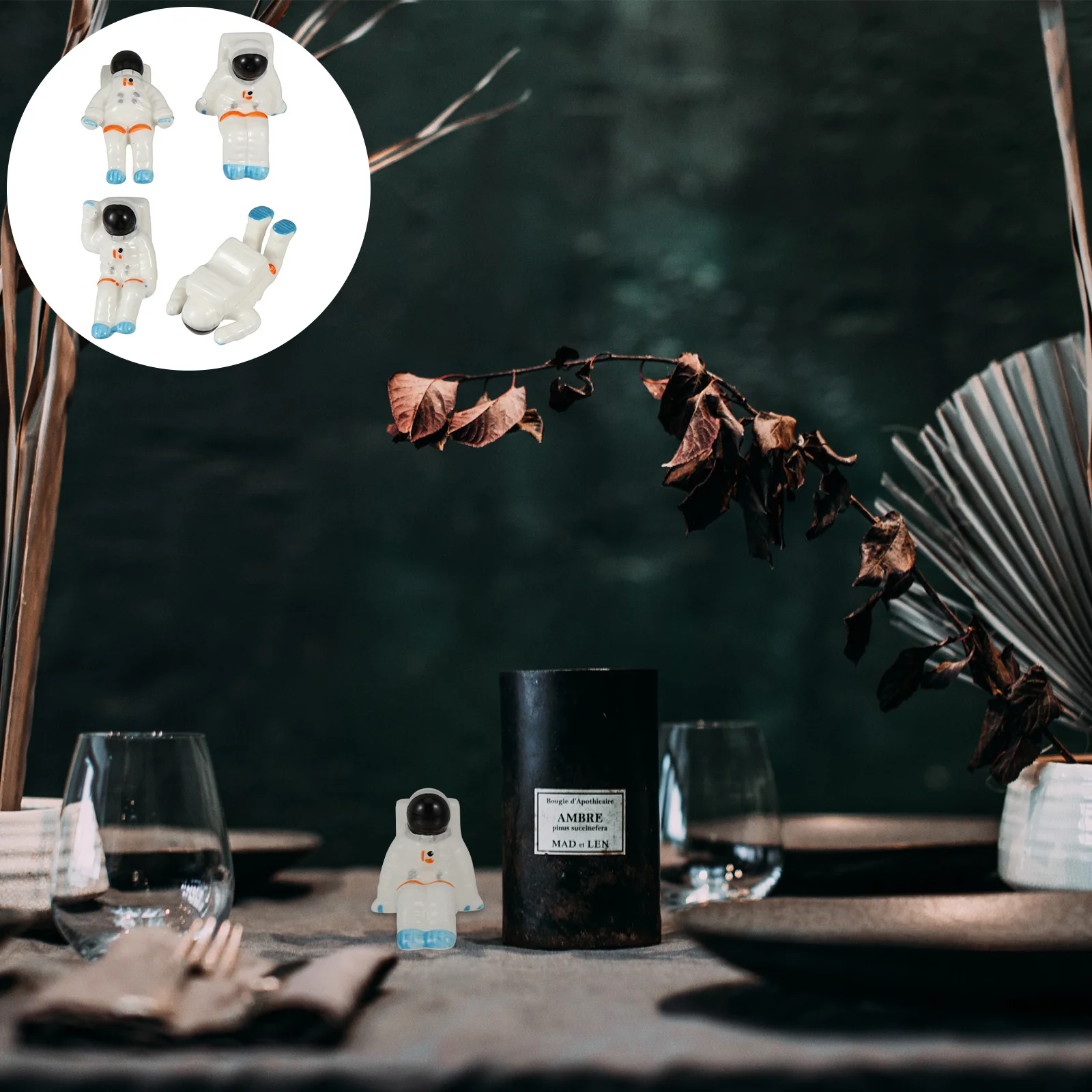 

4Pcs Spaceman Chopsticks Holding Rack Adorable Design Long Term Use Household Chopstick Rest for Utensils Storage