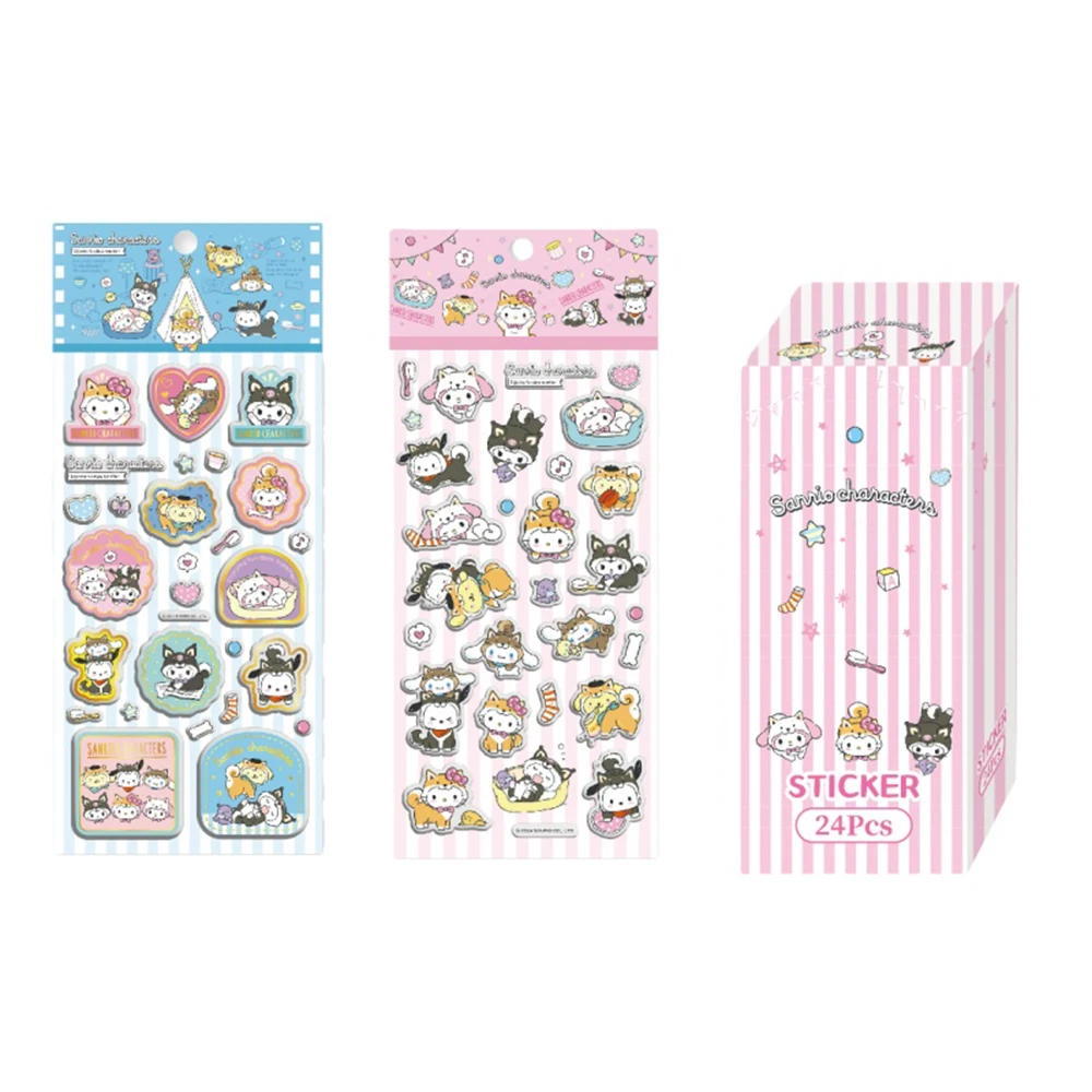 

Genuine Sanrio Cinnamoroll Stickers Hello Kitty My Melody Kuromi Decor for Handmade Scrapbook Planner Girls Birthday Gifts