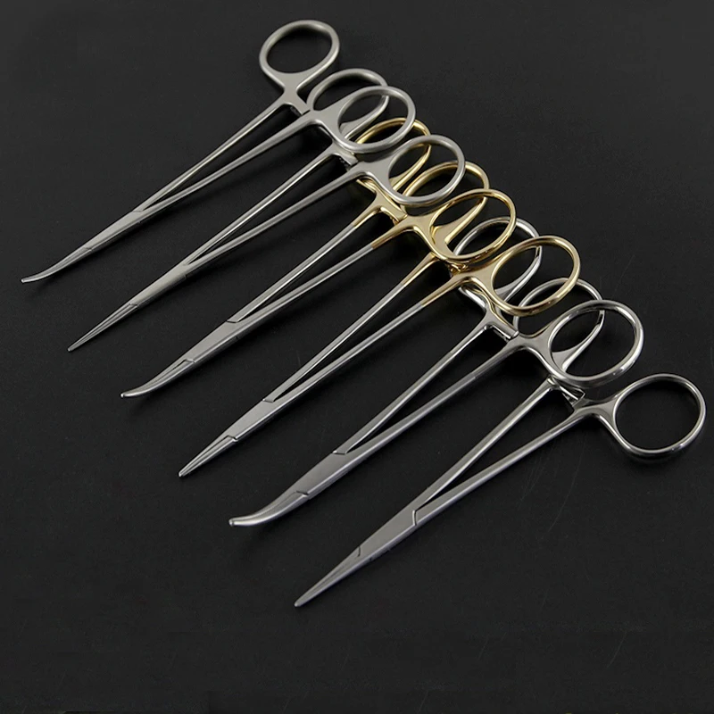 Medical hemostatic forceps Stainless steel surgical instruments Straight elbow vascular forceps Fine microvascular hemostatic fo