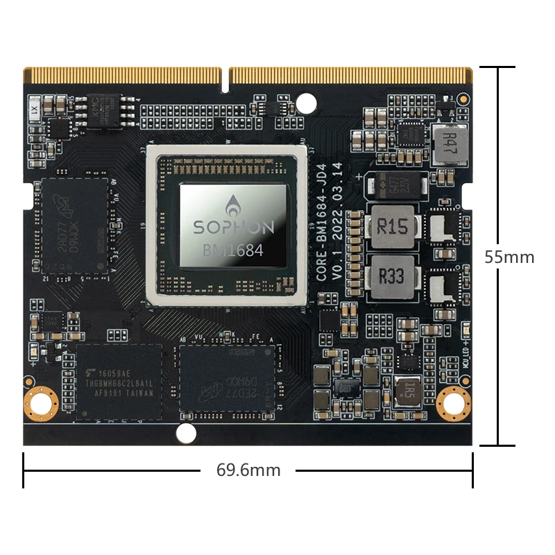 Placa de núcleo Firefly Core-1684JD4 AI SOPHON BM1684 Octa-core A53 Grande memória e alta potência de computação 6 GB/12 GB LPDDR4/LPDDR4X