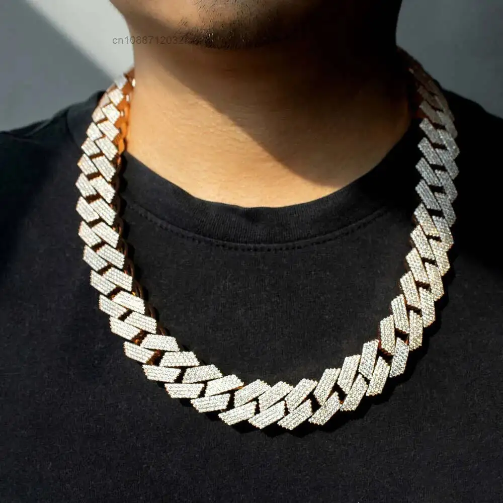 Luxury Luxury Jewelry Men 20mm Hip Hop Chain Hip Hop Jewelry Real 10k Solid Gold Iced Out Vvs Lab Grown Diamond Cuban Limk Chain