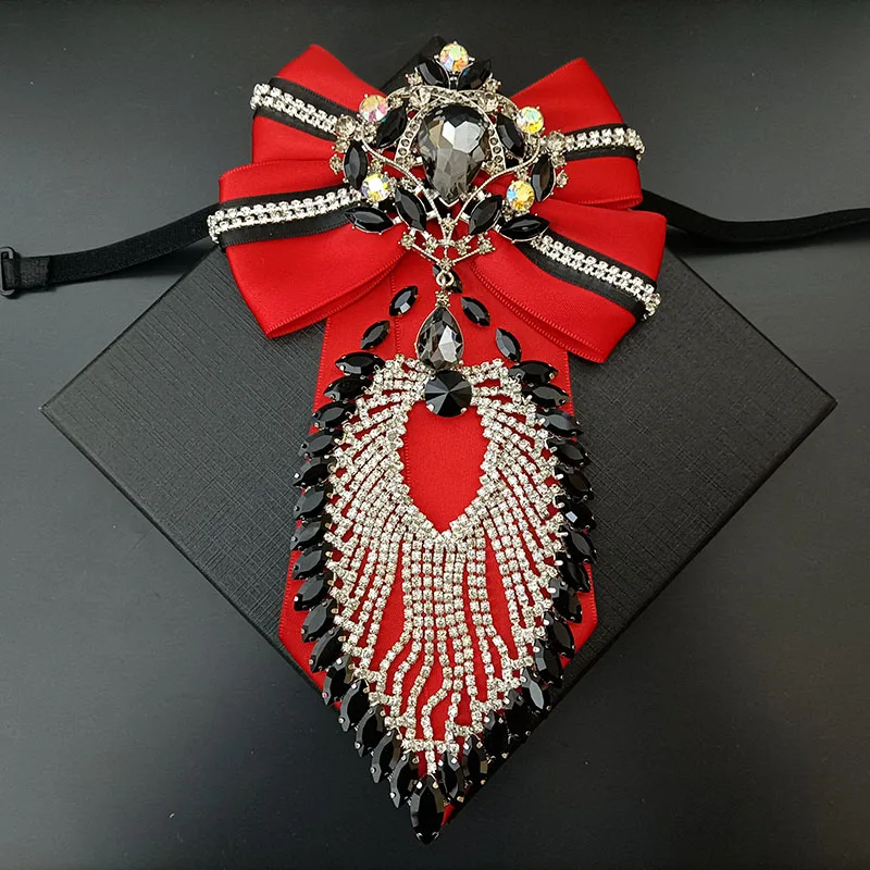 Hochwertige Strass-Fliege, Original Handgefertigt, Luxuriöse Herren-Krawatte für Business, Bankett, Hochzeit, Anzug, Hemdkragen, Schmuckgeschenk – Detail 6