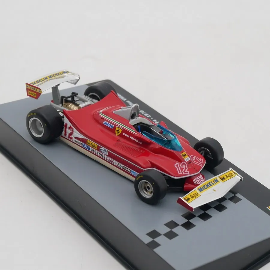 Diecast Ixo 1:43 Scale 312 T4 Gilles Villeneuve 1979 Racing Alloy Car Model view 5