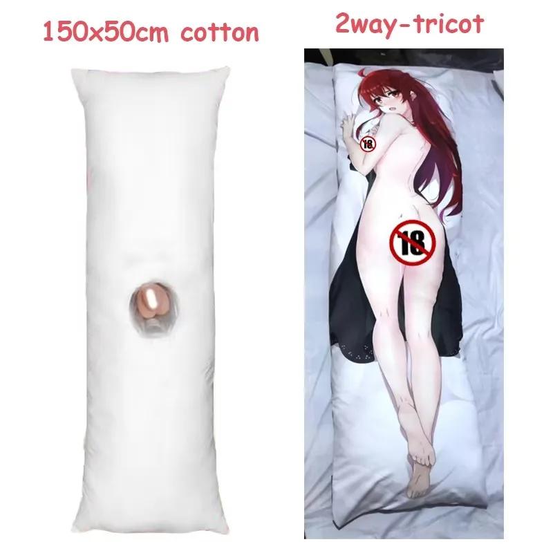 

50X150CM Mid Hole Anime Body Pillow Zipper Pocket Dakimakura Rem Waifu Pillows Cotton Filling 50X150CM Custom DIY