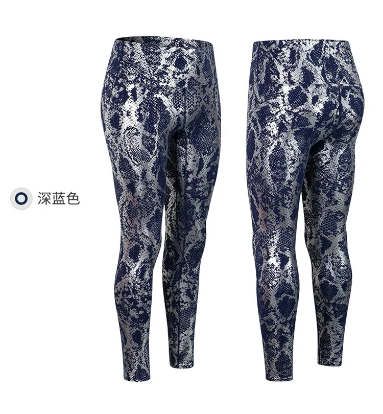 2025年 レディース レギンス プッシュアップ エラスティック 蛇柄プリント エクササイズ セクシー ジムパンツ ハイウエスト スポーツレギンス