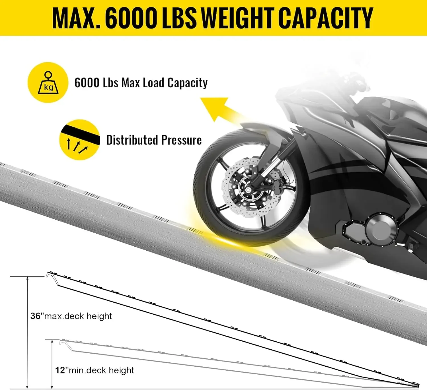 84x14 بوصة منحدرات الألومنيوم 6000LBS قدرة سيارة مقطورة شاحنة ATV سلالم 1 زوج 2 سلالم #4