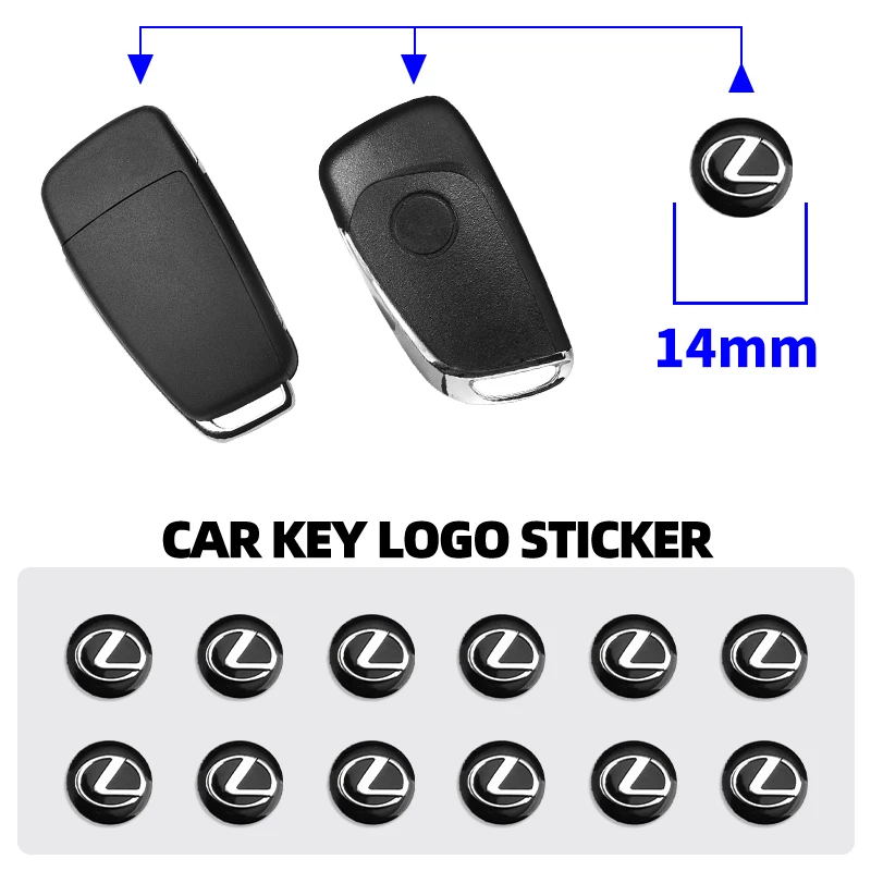 

14mm Car Key Emblem Stickers Auto Control Key Logo Accessories For Lexus RX ES GX LS LX IS GS UX Series GX470 ES250 IS250