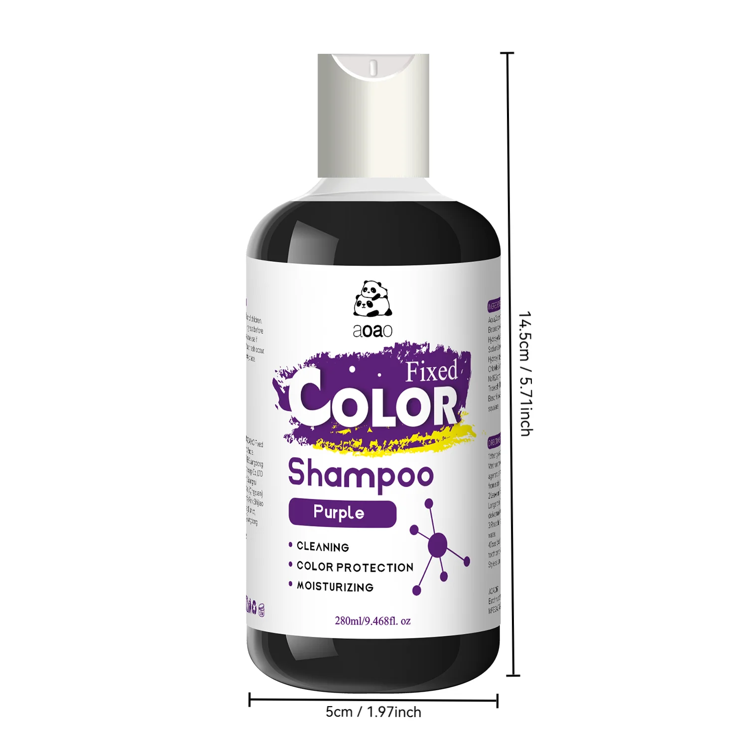 Purple Fixed Color Shampoo with Coconut Oil, Bleaching Hair Color Protection Shampoo