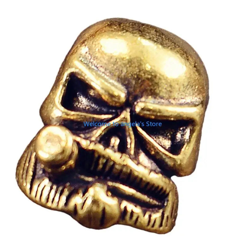 X4YC 금속 조각 된 해골 매력 펜던트 수제 팔찌와 목걸이 큰 구멍 Braiding 예술적 수집품