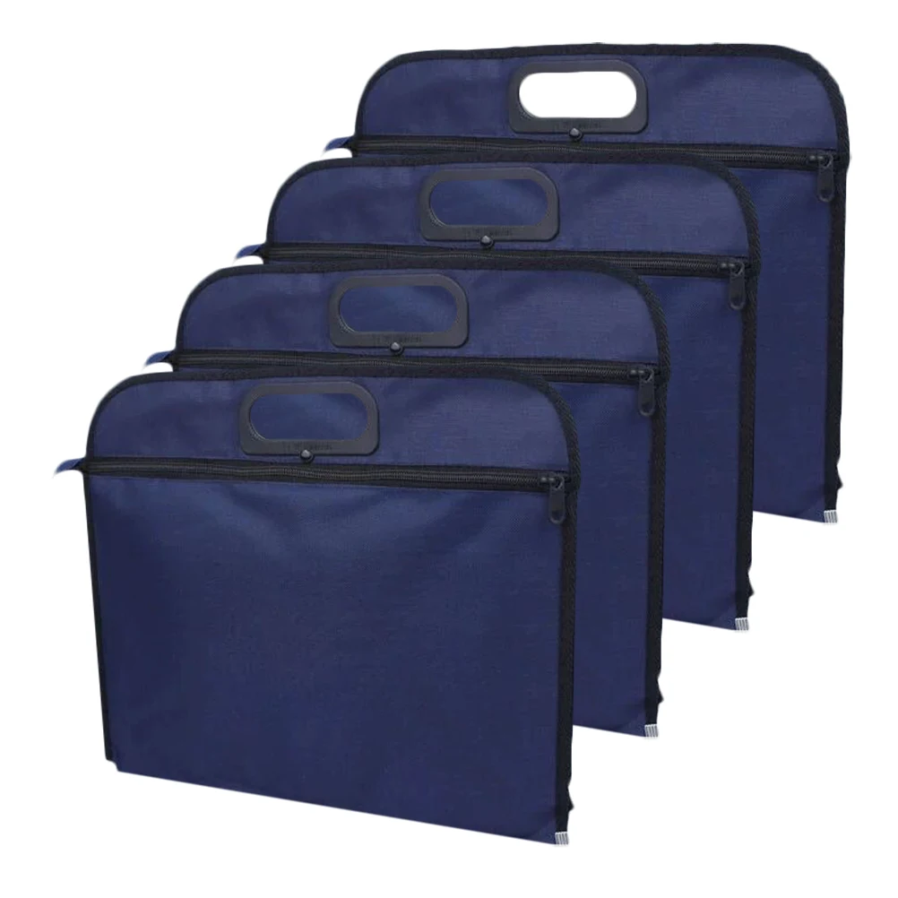 

5 Pcs Waterproof File Package Bags Documents Zipper Storage Oxford Fabric Pouches with Office
